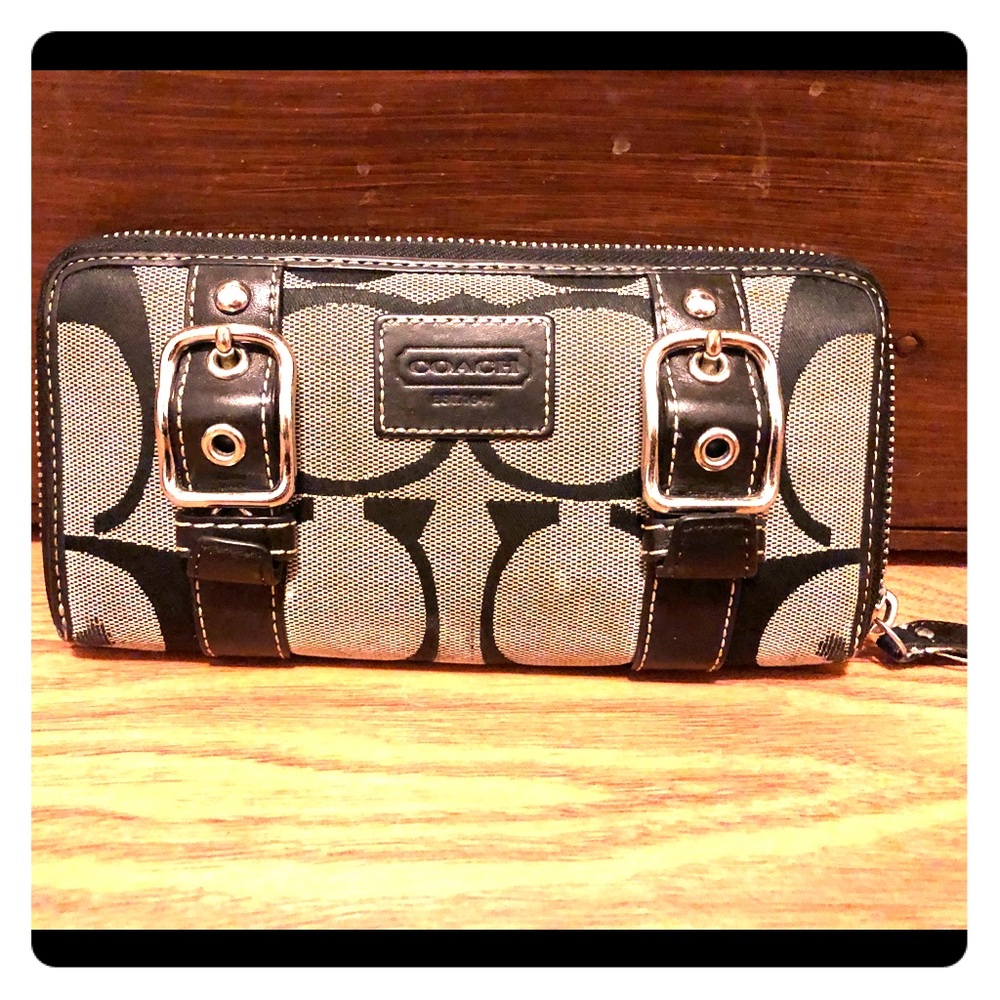 Used black coach wallet